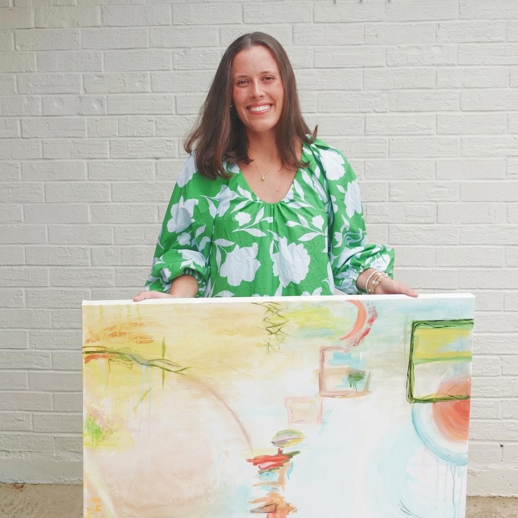 Gracie Crabtree with her artwork