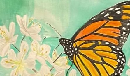 Monarch, award-winning watercolor painting