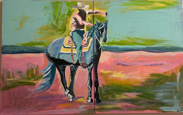 Space Cowboy, Western horseback artwork